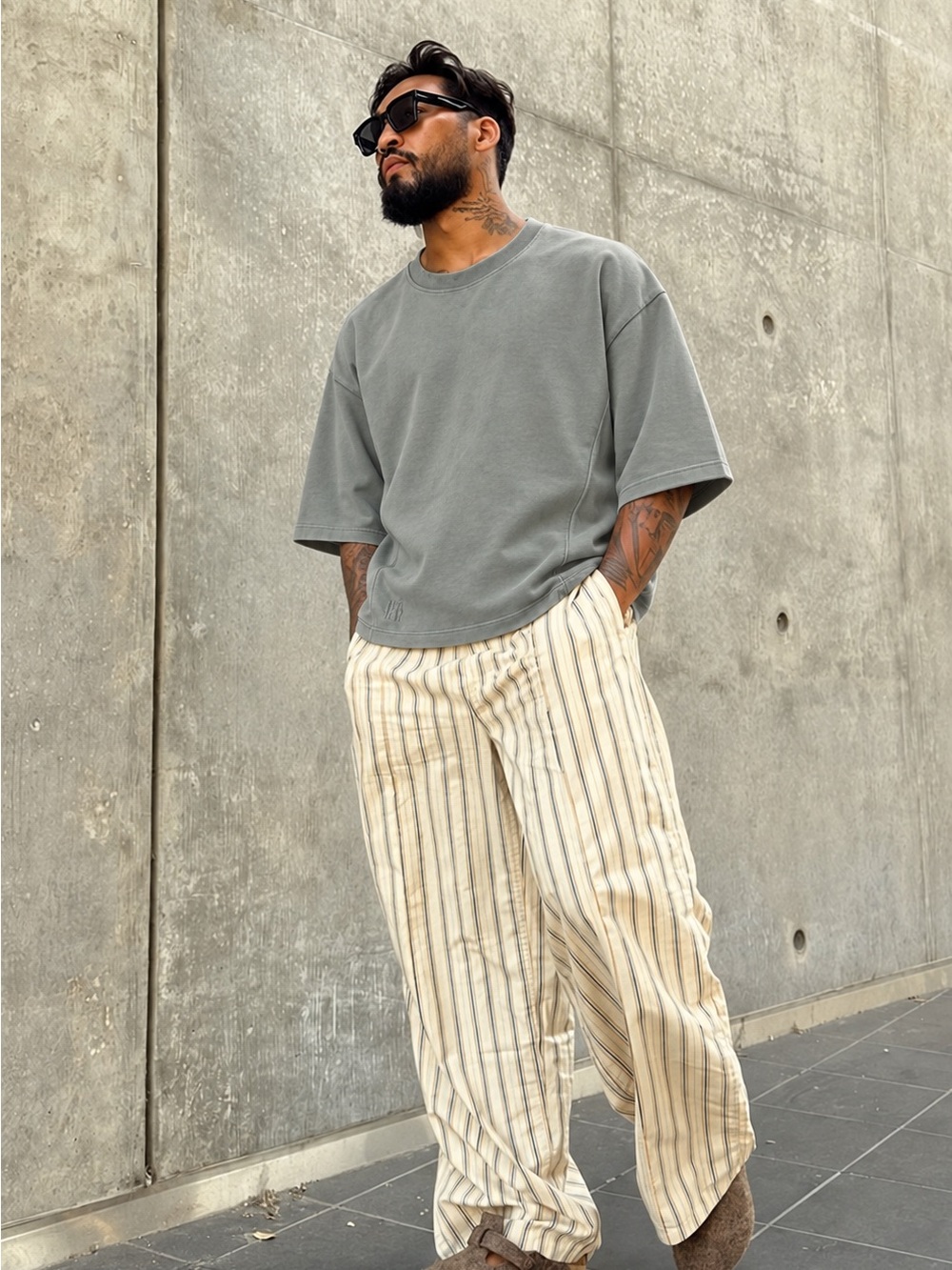 Organic Cotton Heavyweight Oversized Breathable Unisex Crew Neck in Sage Green